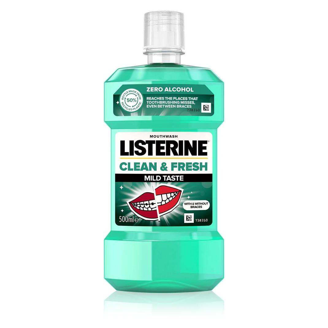 Listerine Clean & Fresh Mild Taste Mouthwash (500 ml, Mundspülung, Mundwasser) (40715)