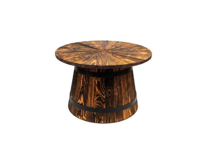 Table basse - CREATIVE COOPER - SK_OKR_D_OP - Chêne brûlé - Bois massif - Ø65×H42 cm