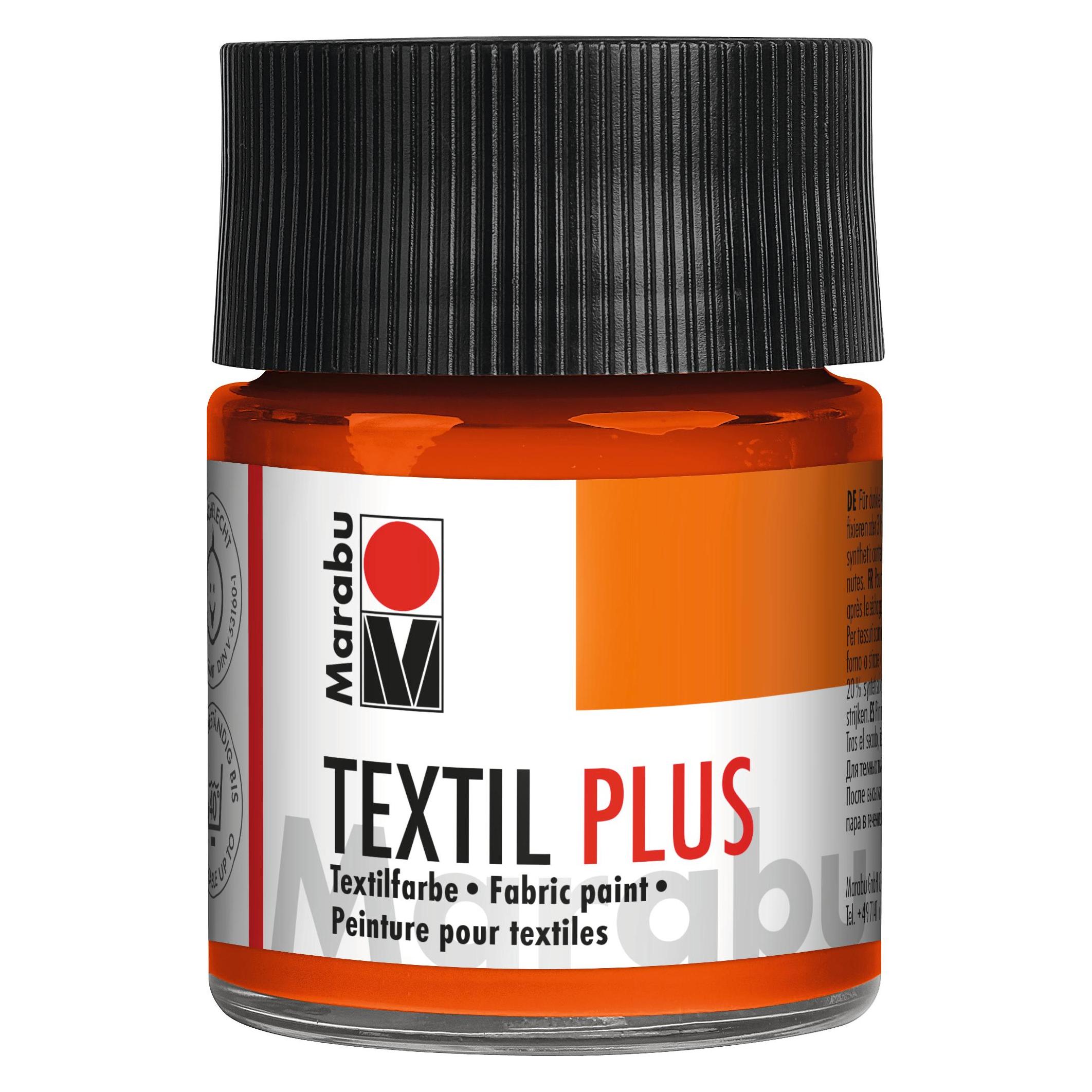 Marabu Stoffmalfarbe Textil plus, 50 ml, rotorange 023 (50 ml) (17150005023)