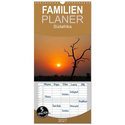 Familienplaner 2027 - Südafrika mit 5 Spalten (Wandkalender, 21 x 45 cm) CALVENDO