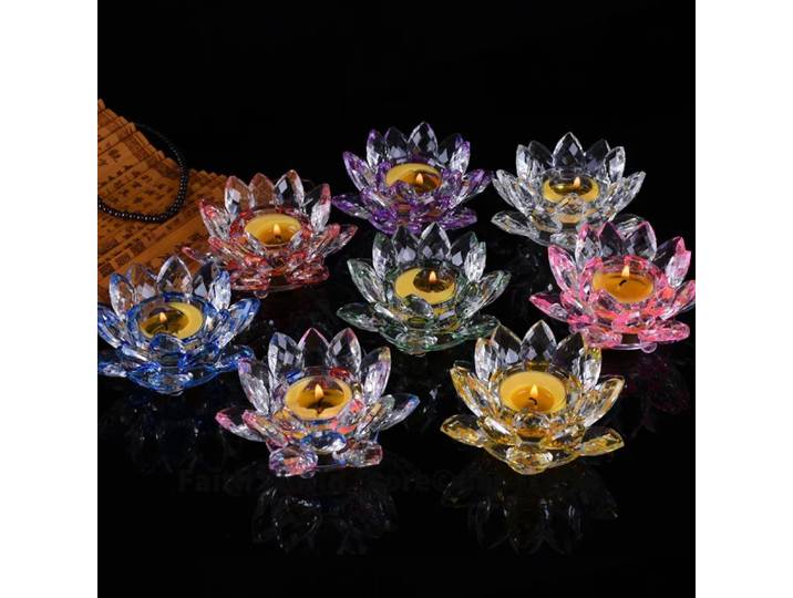 Commerce de gros articles bouddhistes-maison efficace famille Protection Talisman-7P cristal coloré Annie porte-lampe Saint