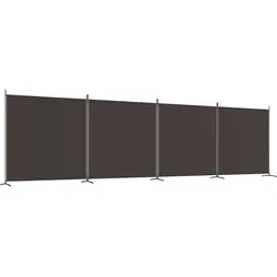vidaXL 4-tlg. Paravent Braun 698x180 cm Stoff