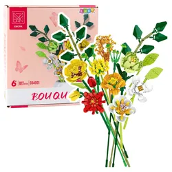 Bausteine Dekorativer Blumenstrauß aus bunten Blumen 827 Stk.