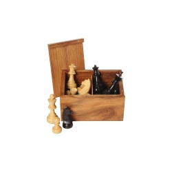 Engelhart Schachfiguren schwarz-natur Königshöhe 83 mm 257736