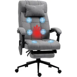 Vinsetto Bürostuhl mit Massagefunktion, Ergonomisch PC Stuhl mit Liegefunktion