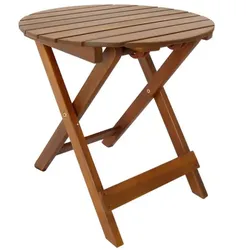 Gartentisch rund Ø 46 x 45 cm – Akazie Massivholz – klappbar, geölt