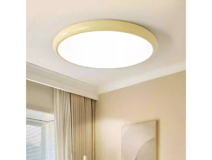 Moderne nordique français crème Style Grand salon lampe ronde étude bureau Simple chambre Ultra-mince plafonnier