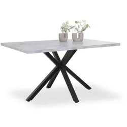 Esstisch HARO (LBH 140x90x76 cm) - grau - LBH 140x90x76 cm