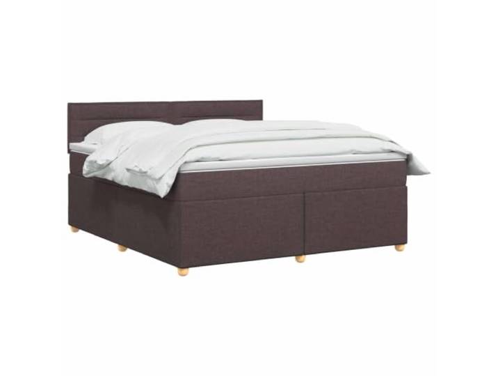 vidaXL Boxspringbett mit Matratze Dunkelbraun 160 x 200 cm Stoff Modernes Design mit klaren Linien, Passt sich deinem Stil und Komfort an, Ideale Unterstützung für alle Schlafpositionen