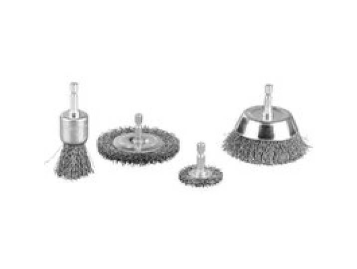 PARKSIDE® Jeu de brosses métalliques / Jeu de polissage / Jeu de brosses en nylon / Pompe pour perceuse, 4 pièces / 7 pièces / 1 pièce (set de brosses métalliques)
