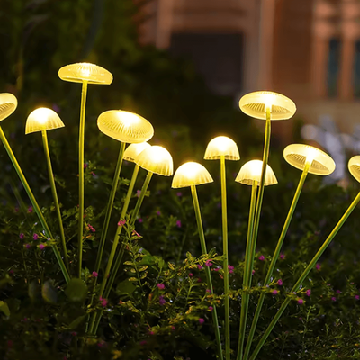 Inspire Curations Solar Jellyfish Mushroom Garden Lights Waterproof Solar Garden Lights For Outdoor Pathway, Lawn & Patio Decor warm White 10led