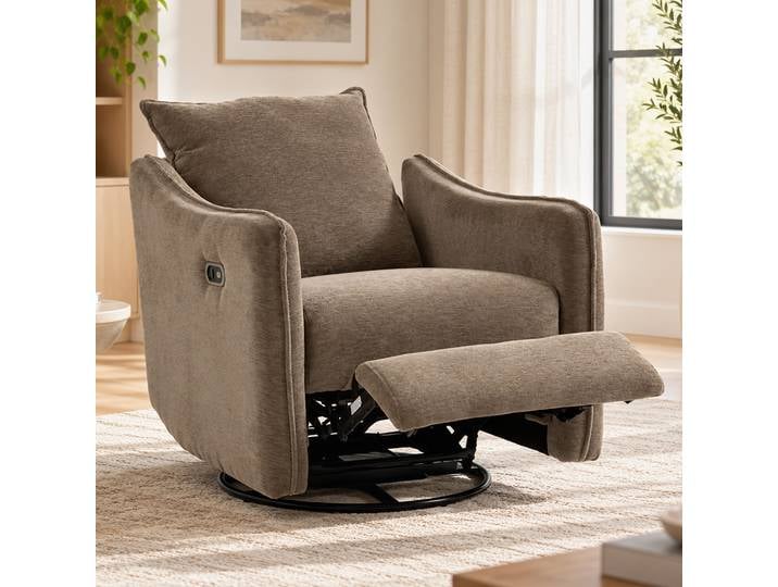 HOMCOM Fauteuil Relax Électrique Pivotant 270° Inclinable Kaki