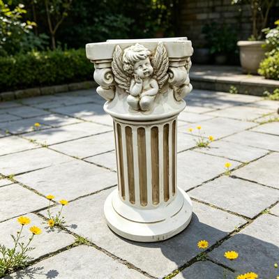 Kodotan sofa "11.81"" H Vintage Angel Roman Column Pedestal, 6.10"" D Resin Statue Stand, Indoor Outdoor Decorative Pillar"