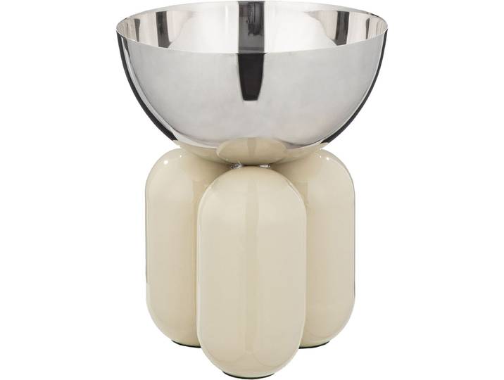Schale GILDE Deko-Schale Lille creme , beige (creme), B:20,5cm H:26cm T:20,5cm Ø:20,5cm, Eisen, Schüsseln, Schale