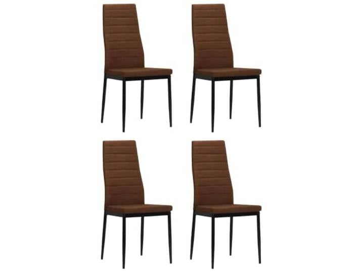 WXGTBKPR Stühle 4er Set Esszimmer Möbel Stoff Metallrahmen Braun Modernes Design, Ergonomische Rückenlehne, Einfache Montage
