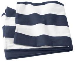 Port Authority PT43 Cabana Stripe Beach Towel in Navy Blue size OSFA   Cotton