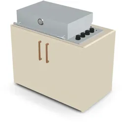 Brabura Box-Q 4-Brenner Edelstahl - Pietra Di Osso / Perle Blanche / Holzgriff