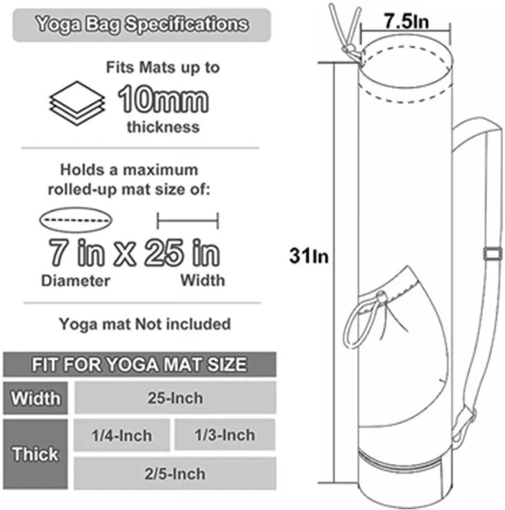 INF Multifunktionale Yoga-Matten-Tasche mit Flaschentasche - Blau
