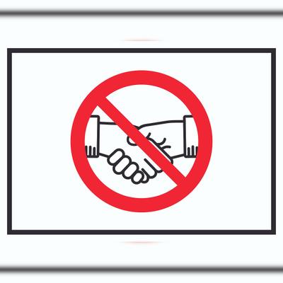 HB-Druck Handschlag verboten Schild kein Händeschütteln Symbol Schild A3 (297x420mm)