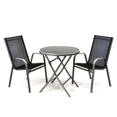 3-tlg. Set Gartenmöbel Sitzgruppe Tisch Stuhl
