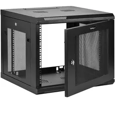 StarTech 9U Wall-Mount Rack (9 HE, 19 Zoll Rack), Serverschrank, Schwarz