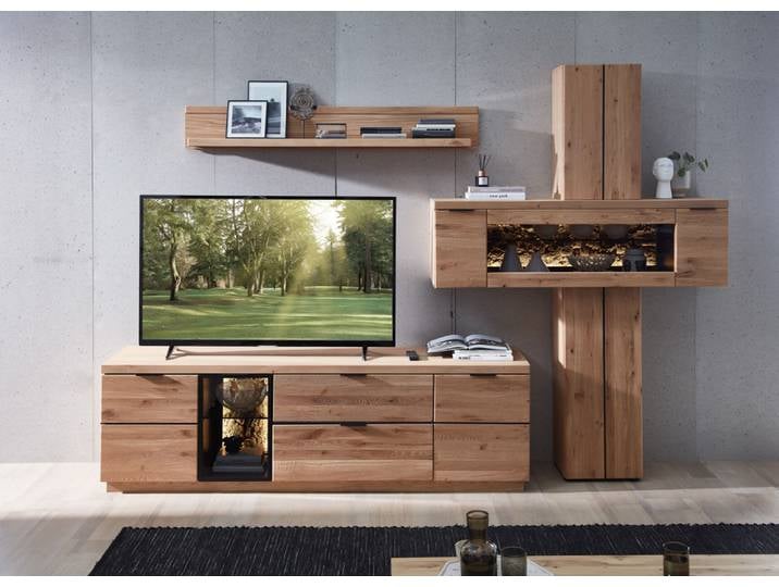 Wohn-Concept Donna TV-/Wohnwand Wildeiche Massivholz/Echtkork