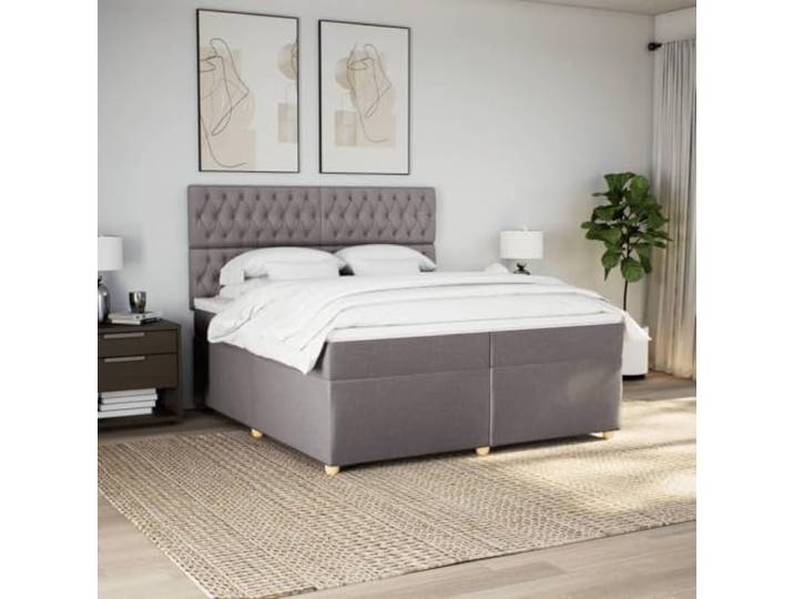 KTHLBRH Doppelbett 200 x 200 cm mit Taschenfederkernmatratzen Verstellbares Kopfteil, inklusive Matratzenbezug, atmungsaktiver Stoff, 2 Matratzen