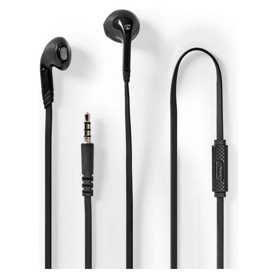 Nedis Kopfhörer mit Kabel | 3.5 mm | Seillänge: 1.20 m | Eingebautes Mikro | Schwarz (Kabelgebunden) (HPWD2021BK)
