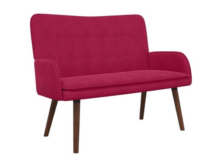 Favemtsl 2-Sitzer Sofa Weinrot 115x61x87 cm Samt Couch Kompakte 2-Sitzer Couch aus weichem Samt mit breiten Armlehnen, ideal für Wohnzimmer und Schlafzimmer.