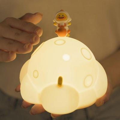Inspired Deals Astronaut Moon Silicone Night Light For Kids Rechargeable Warm LED Nursery Lamp Astronaut Moon Silicone Night Light For Kids Rechargeable Warm LED Nursery Lamp