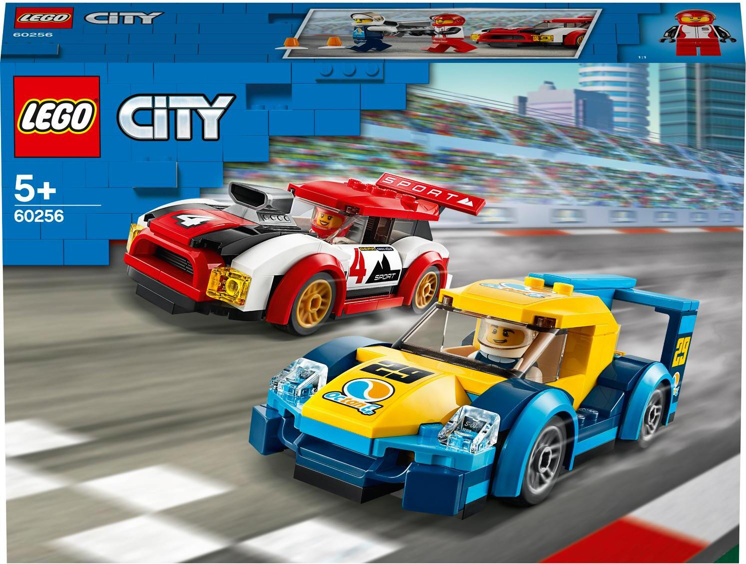 LEGO City 60256 Raceauto-duel constructiespeelgoed met raceauto, racebaan en 2 minifiguren