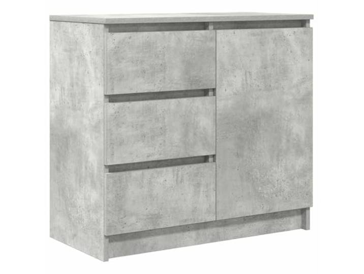 HKTMGDNG Sideboard 71x35x65 cm Kommode Betongrau 3 Schubladen 1 Tür Flexibler Schrank für Schlafzimmer und Flur, beidseitig montierbare Fronten schaffen geordnete Ablageflächen.