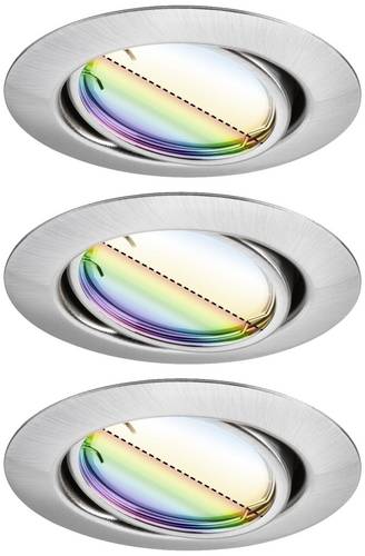 Paulmann 92467 LED-Einbauleuchte 3er Set LED 14.7W Eisen (gebürstet)