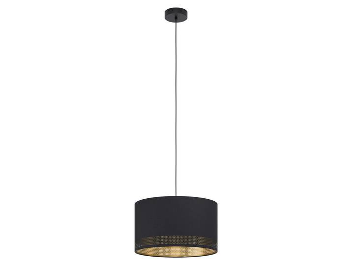 Eglo Hängeleuchte, Schwarz, Goldfarben, Metall, Textil, 110 cm, Lampen & Leuchten, Innenbeleuchtung, Hängelampen, Pendelleuchte