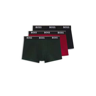 BOSS Packung, 3 Stk. aus Stretch-Baumwolle mit Logo-Bund, mittlere Bundhöhe