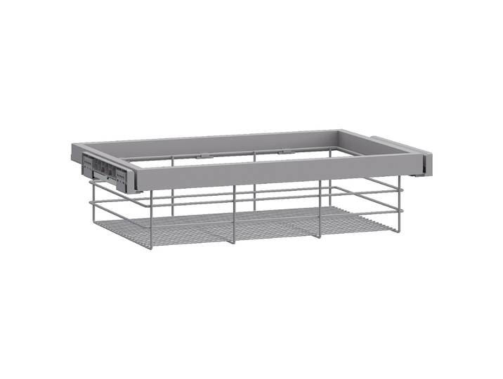 Korbschublade Typ B 67cm Grau Metall, lackiert / Kunststoff
