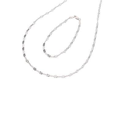 Ketten und Armband Set FIRETTI "Multipack Schmuck Geschenk Silber 925 Armkette Halskette Plättchen", silber (silberfarben), Schmuck_Sets, Damen, Silber 925 (Sterlingsilber)