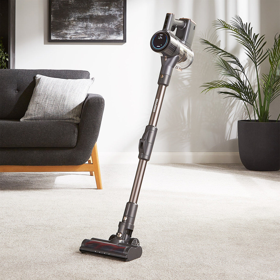 GEEPAS Flex Cordless Vacuum Cleaner 240V   Handheld Stick Bendable Wand for Carpet Hard Floor Sofa   33Kpa LED Display HEPA Filter Motorised Brush Wal Black 3.8kg