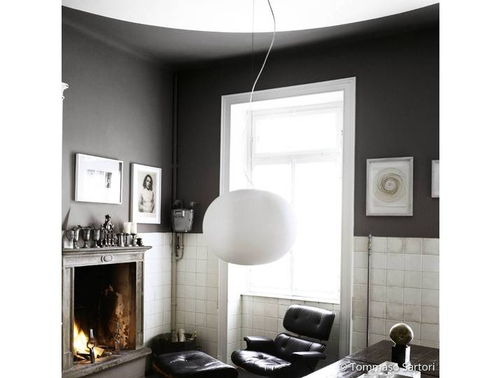 FLOS Designer Hängelampe GLO-BALL, dimmbar, weiß / opal, für Wohn- / Esszimmer, Glas, Design, Pendelleuchte