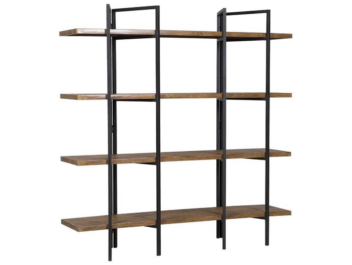 Beliani Bücherregal 4 Fächer Compton, Dunkelbraun, 160x165x36 cm, Wohnzimmer, Regale, Bücherregale