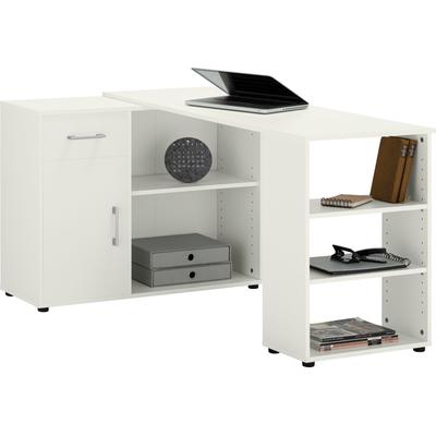 Eckschreibtisch VOGL MÖBELFABRIK "Ecki", weiß (weiß, weiß, weiß), B:137cm H:72cm T:137cm, Tische, Eckschreibtisch