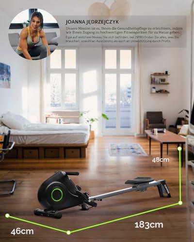 Nix Rudergerät klappbar für zuhause,leises & wartungsfreies Magnetbremssystem, Heim-Magnetfahrrad, kugelgelagerter Rudersitz, Trainingscomputer, schwarz, 6299217