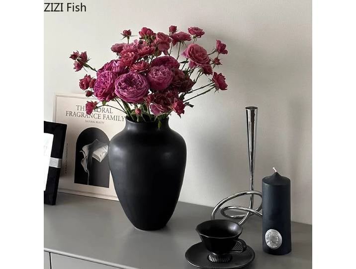 Vase en céramique rétro minimaliste, Pots de plantes hydroponiques, décoration de Table, Arrangement de fleurs, Vases floraux, accessoires de décoration pour la maison