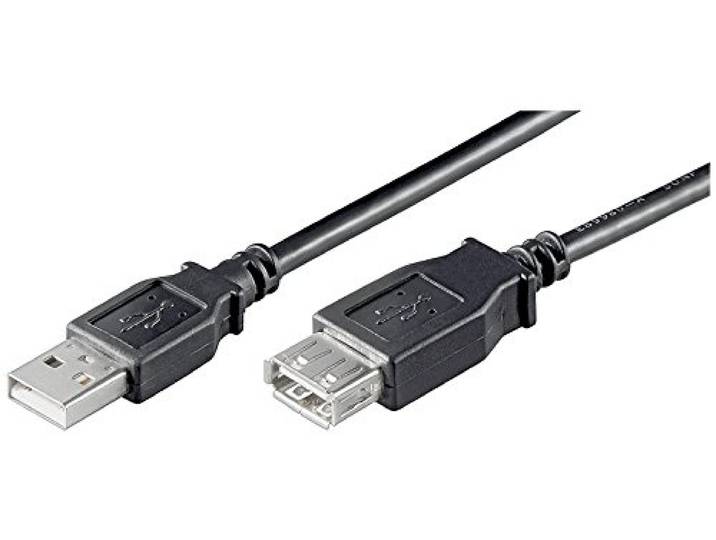 Goobay 68622 USB-stekker naar USB-aansluiting verlengkabel/mobiele telefoon oplaadkabel USB type A/high-speed datakabel 480 Mbits/zwart / 0,3 meter