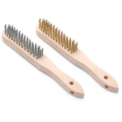 HENDI Drahtbürsten-Set aus Messing und Edelstahl - 2 Stk., 2 Stk., (L)290mm