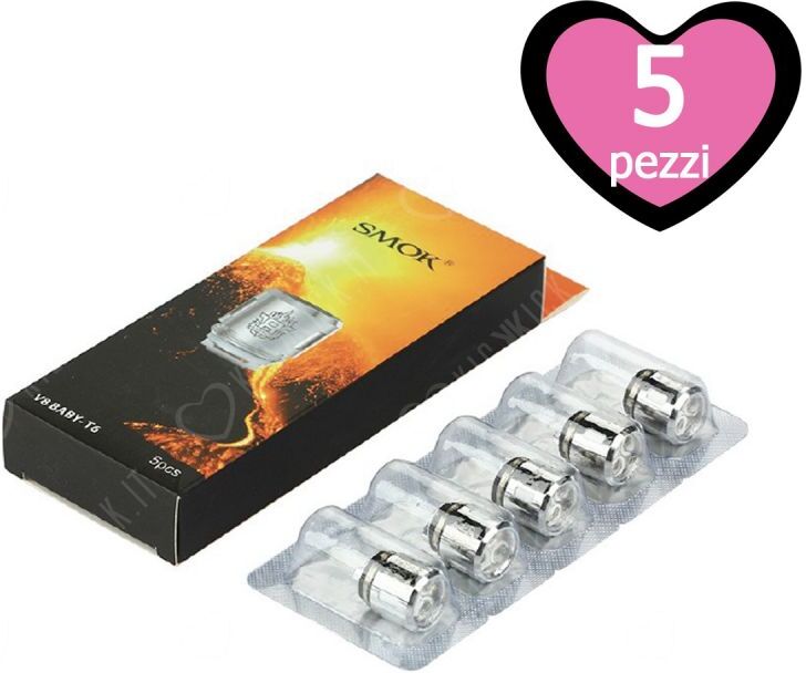 Smok V8 Baby T6 Core Resistenza  Head Coil Per Atomizzatore Tfv Baby E Tfv8 Big Baby - 5 Pezzi