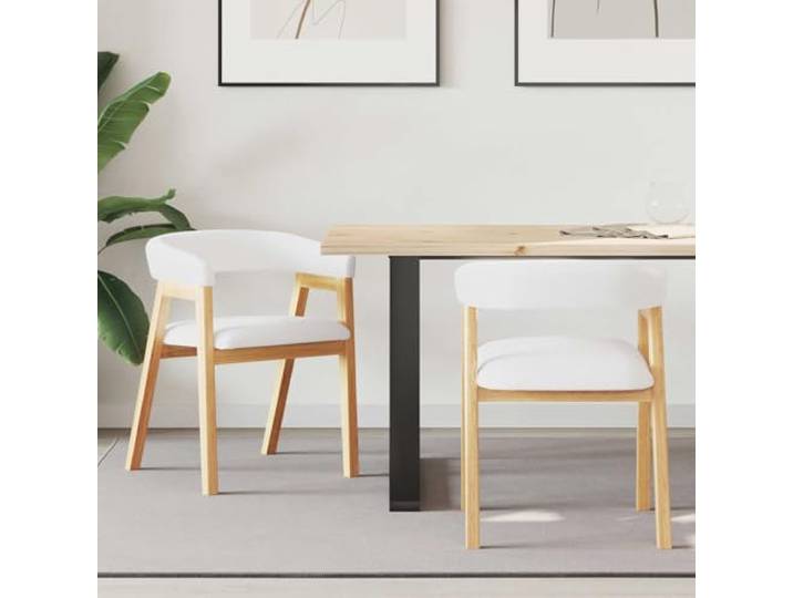 UYPTERF Esszimmerstühle 2 STK Massives Gummiholz Natur 54 x 57 x 73 cm Minimalistisches Design, Panelarmlehnen, Quadratbeine, pflegeleicht, vielseitig kombinierbar
