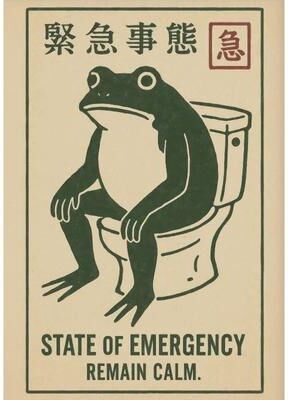 Uplift Treasures Retro Japanese Frog Bathtub Wall Art 3 7.87 11.81 In