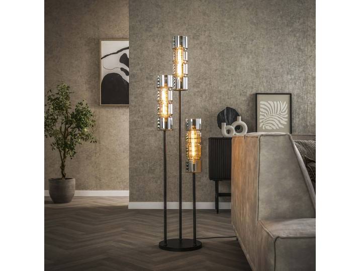 Cilinder vloerlamp Cylinder 105cm - zwart Lyora - 7713/77