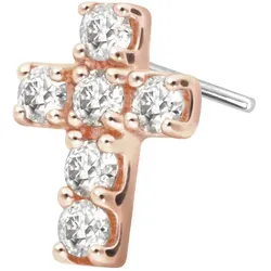 14 Karat Gold Aufsatz mit Titan Push Pin MOISSANIT-KREUZ